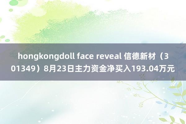 hongkongdoll face reveal 信德新材（301349）8月23日主力资金净买入193.04万元